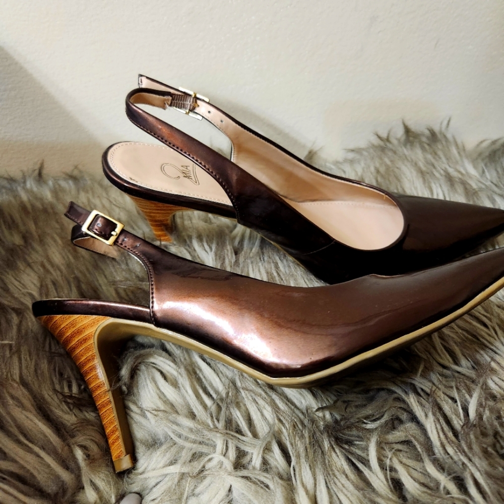 Metallic Brown Slingbacks